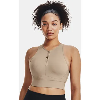 Dámské oblečení Dámská podprsenka Under Armour UA Meridian Zip Crop 1378648-236 Hnědá XL