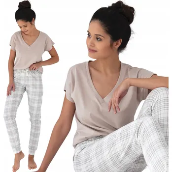 Dámské pyžamo Sensis dámské pyžamo bavlna béžové barvy, velikost XL