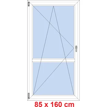 Okno Soft Balkonové dveře s příčkou 85x160 cm, otevíravé a sklopné