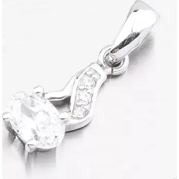 Přívěsek Dámský přívěsek bílé zlato 585 zirkony 43-22058