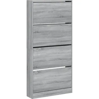 Botník Botník šedá dub sonoma 80 x 21 x 163,5 cm se 4 zásuvkami