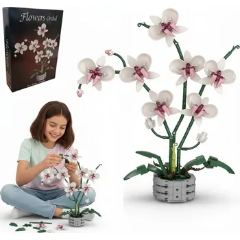 ostatní stavebnice STAVEBNICE SADA KVĚTINA ORCHIDEJ ORCHIDEJ V KVĚTINÁČI 536 DÍLŮ.COIL