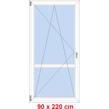 Okno Soft Balkonové dveře s příčkou 90x220 cm, otevíravé a sklopné