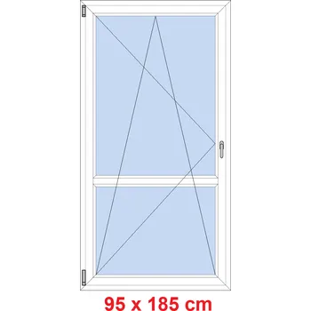 Okno Soft Balkonové dveře s příčkou 95x185 cm, otevíravé a sklopné