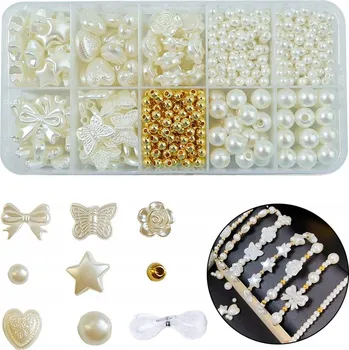 Dětské navlékací korálky Sada 768 Perlových Korálků na Výrobu Šperků, Náramků - Univerzální