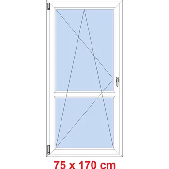 Okno Soft Balkonové dveře s příčkou 75x170 cm, otevíravé a sklopné