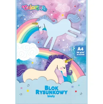 Bílý kreslicí blok A4 Colorino Unicorn