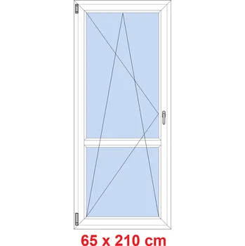 Okno Soft Balkonové dveře s příčkou 65x210 cm, otevíravé a sklopné