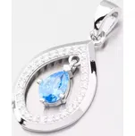 Dámský přívěsek stříbro 925 zirkon syntetickým akvamarín PKL-3146