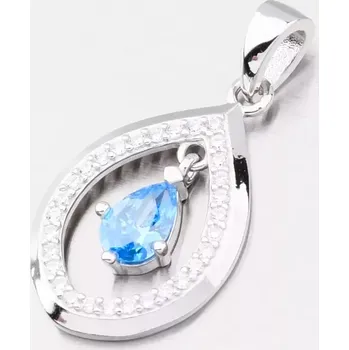 Přívěsek Dámský přívěsek stříbro 925 zirkon syntetickým akvamarín PKL-3146