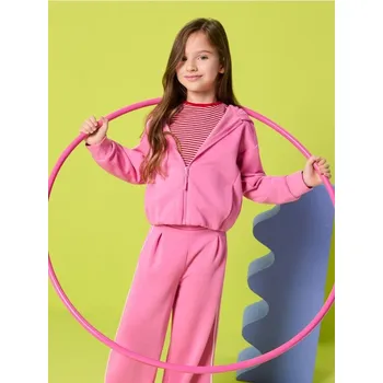 Dívčí mikina Sinsay - Oversize mikina na zip s kapucí - fuchsiová - 412GT-43X - 412GT-43X-134