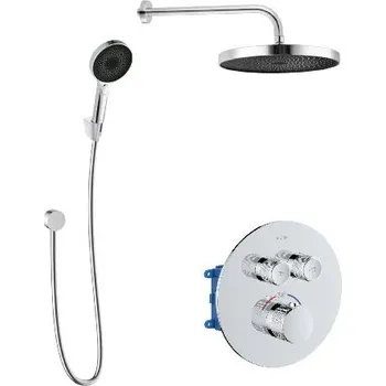 Sprchový set kielle Sprchový set s termostatickou baterií pod omítku, pro 2 spotřebiče, s příslušenstvím a tělesem, chrom - 20602SPT20