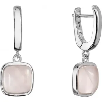 Oblečení a móda Stříbrné visací náušnice s pravým růženínem 11738.3