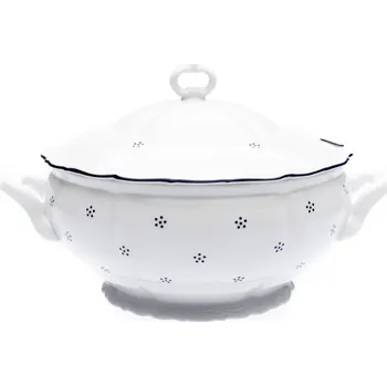 Mísa polévková s víčkem, český porcelán, Verona, 3 l, modrá valbella, G. Benedikt