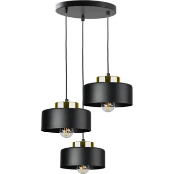 Lustr na lanku IGNIA 3xE27/60W/230V černá/zlatá
