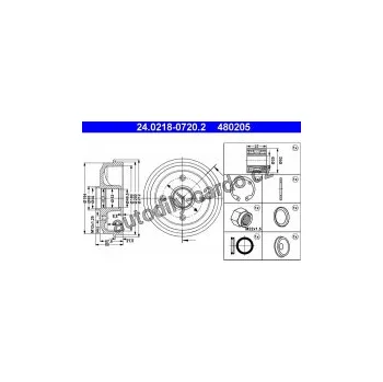 Brzdový buben Brzdový buben ATE 24.0218-0720 (AT 480205) - CITROËN, PEUGEOT