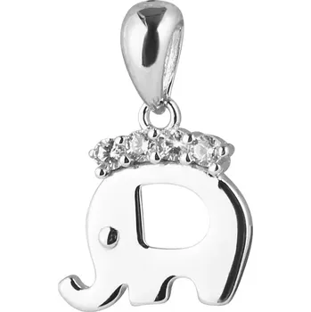 Oblečení a móda Stříbrný přívěsek slon se zirkóny 14045.1 crystal