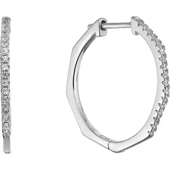 Náušnice Stříbrné hranaté kruhy 11555.1