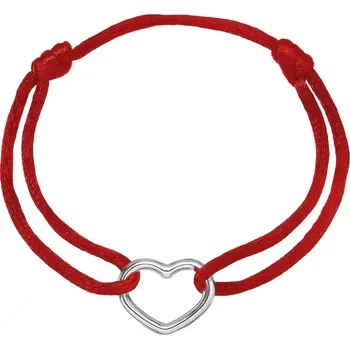 Náramek Kabbalah náramek se stříbrným srdcem 13093.3 red