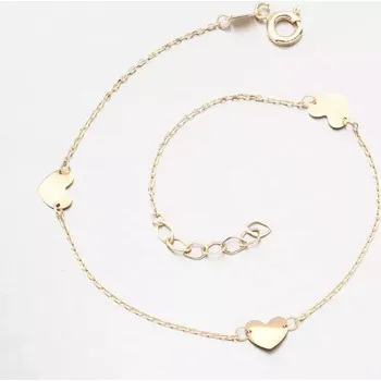 Náramek Dámský náramek žluté zlato 585 srdce 14R-037 délka 18 cm