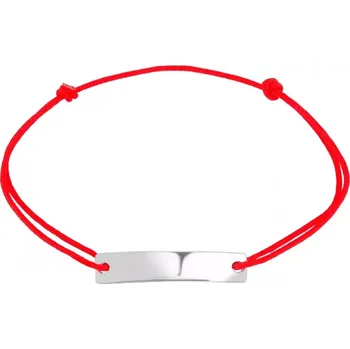 Náramek Textilní náramek červený se stříbrnou ozdobou 13055.3 red