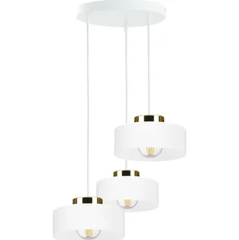 Lustr na lanku IGNIA 3xE27/60W/230V bílá/zlatá