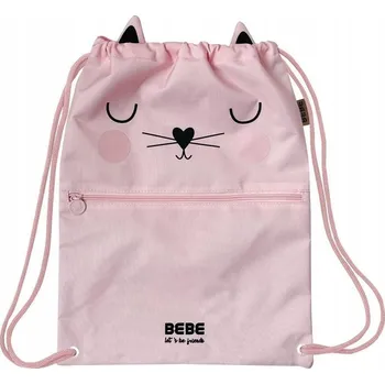 Školní sáček INTERDRUK BEBE ŠKOLNÍ SÁČEK NA OBUV S KAPSIČKOU NA ZIP KOT BEBE Friend (Kočka Bebe)