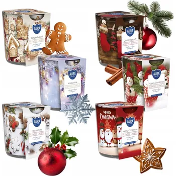 Svíčka Parafínová vonná svíčka Vánoční Mix Bispol 6 ks