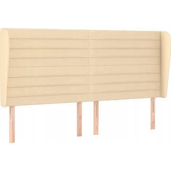 Čelo postele s uši kremové, 163 x 23 x 118/128 cm