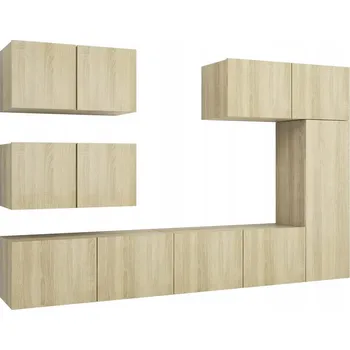 Obývací pokoj 6dílná TV stěna, dub sonoma, dřevěný materiál