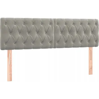Čelo postele sametové nastavitelné světle šedé 144x7x78/88 cm