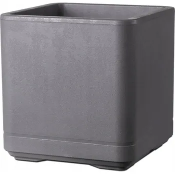 Květináč Květináč plast šedý Deroma 38 cm x 38 x 39,2 cm