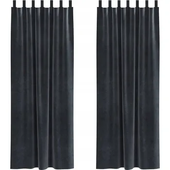 Prostěradlo Tmavě šedé zatemňovací závěsy sametové 140 x 245 cm