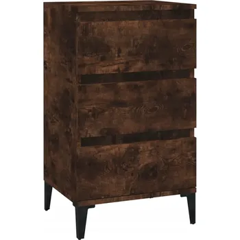 Noční stolek Noční stolek v industriálním stylu, kouřový dub, 40x35x70 cm