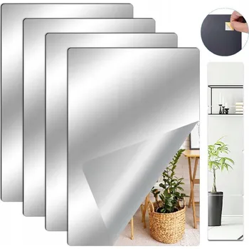 Zrcadlo Samolepicí Zrcadlo HD, Zrcadlové Dlaždice, Samolepicí, 40 x 30 cm Zrcadlo