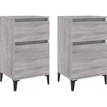Noční stolek Noční stolky šedé dub sonoma 40 x 35 x 70 cm, 2 ks