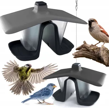 Krmítko pro ptáka KRMÍTKO PRO PTÁKY 27x18 CM STOJÍCÍ ZÁVĚSNÉ PLASTOVÉ DVOJITÉ BUDKA