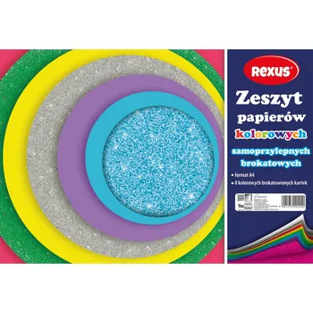 Barevný papír Barevný papír samolepicí A4, třpytivý, 8 listů Beniamin