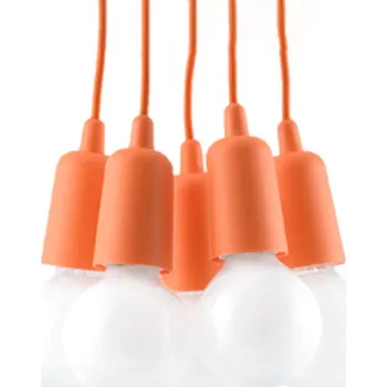 Závěsné svítidlo Diego 5 zdrojů oranžové nastavitelné do obýváku a nad kuchyňský ostrůvek