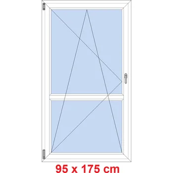 Okno Soft Balkonové dveře s příčkou 95x175 cm, otevíravé a sklopné
