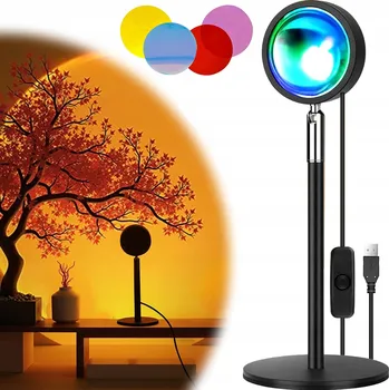 Lampička Lampička Projektor Západ Slunce Lampa Noční Východ Imitace Slunce LED