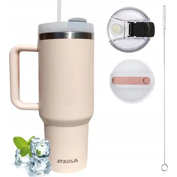 Termohrnek STARLA Termohrnek s uchy a brčkem 1,2 l bílý