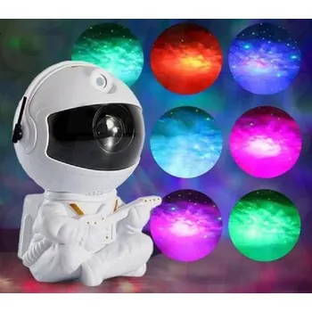 Světelný efekt PROJEKTOR NOČNÍ OBLOHY ASTRONAUT BÍLÝ LED S DÁLKOVÝM OVLÁDÁNÍM - EFEKT GALAXIE + LASER