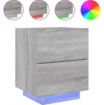 Noční stolek Noční stolek LED RGB 45x40x55 cm, šedý dub sonoma
