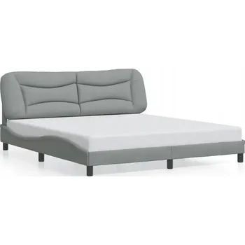Postel Rám postele s čelem, světle šedý, 218 x 185 x 74,5 cm