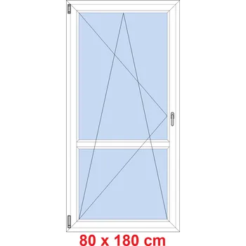 Okno Soft Balkonové dveře s příčkou 80x180 cm, otevíravé a sklopné