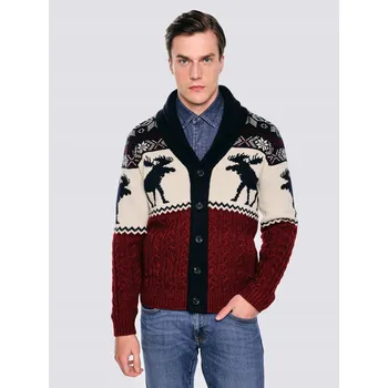 Pánský svetr Big Star svetr vícebarevný výstřih do V velikost XXL