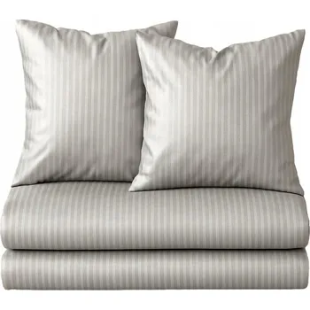 Povlečení Povlečení s proužky 220x200 světle šedé 220x200 200x220 bavlněný satén