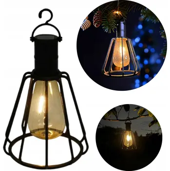 Stojací lampa Industriální solární lampa LED se soumrakovým senzorem, závěsná Ø 10.5 x 19.5 cm