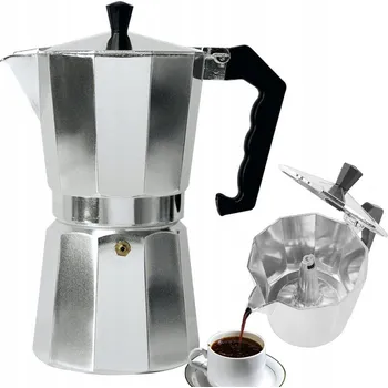 Kávovar HLINÍKOVÁ MOKA KONVIČKA PRO PŘÍPRAVU ESPRESSA, KLASICKÝ KÁVOVAR, 600 ml